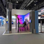 Modern exhibition stand design generating leads at a trade show event