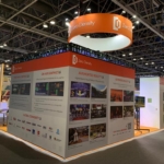 Custom exhibition stand builders creating an attractive trade show booth for brand promotion
