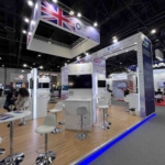 Affordable exhibition booth design attracting visitors at a busy trade show exhibition